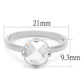 LO4080 - Rhodium Brass Ring with AAA Grade CZ  in Clear - Alamode