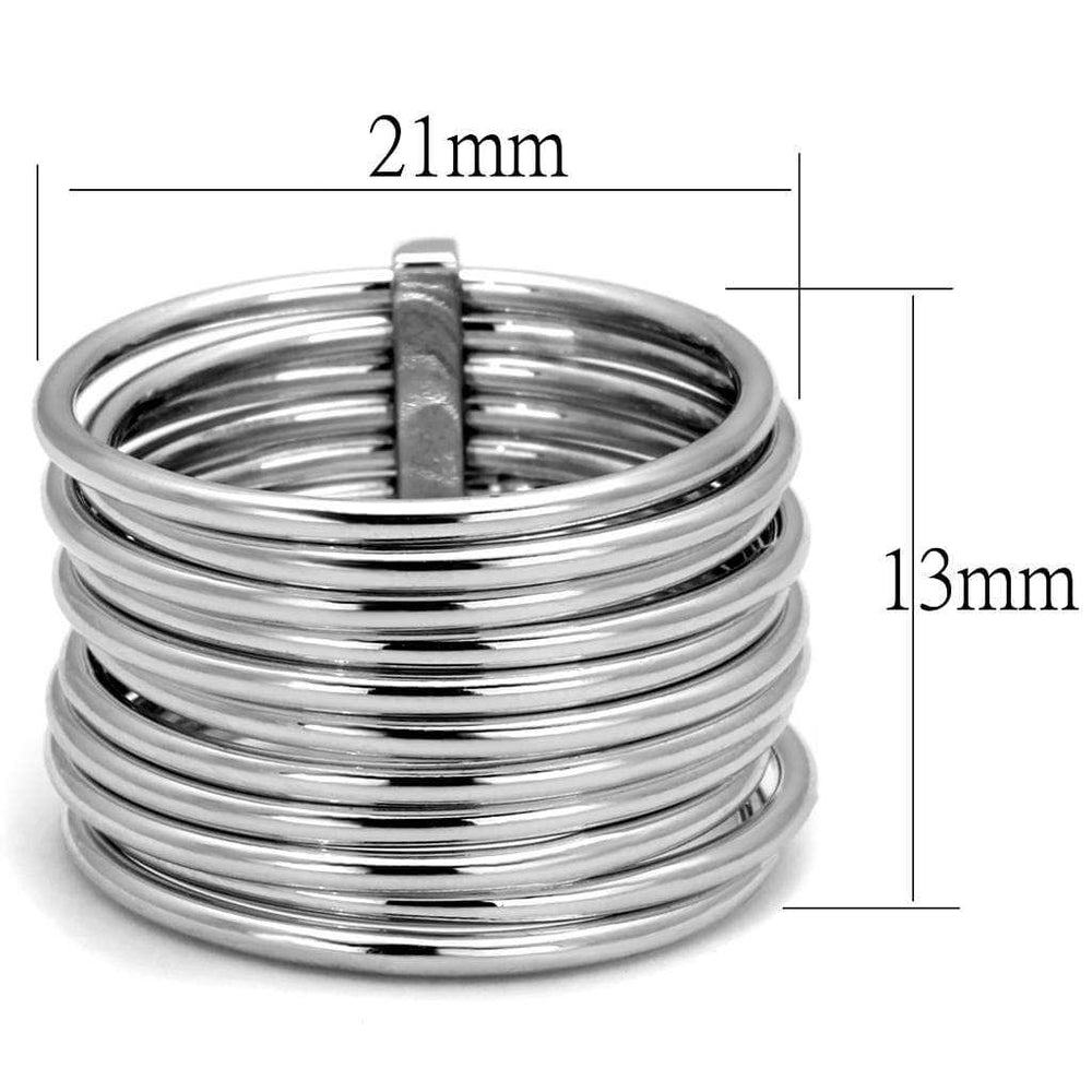 LO4082 - Rhodium Brass Ring with No Stone - Alamode - Flyclothing LLC