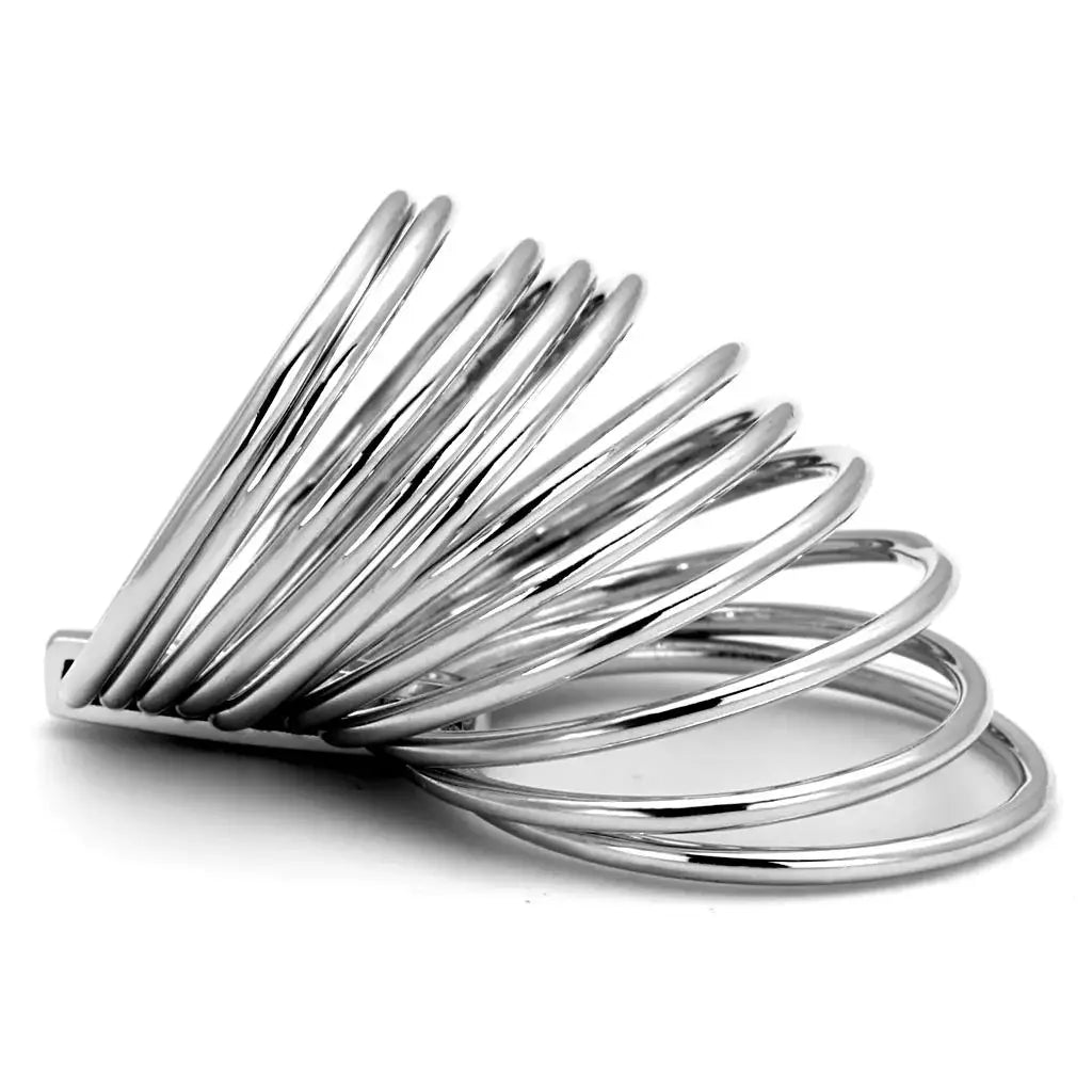 LO4082 - Rhodium Brass Ring with No Stone - Alamode - Flyclothing LLC