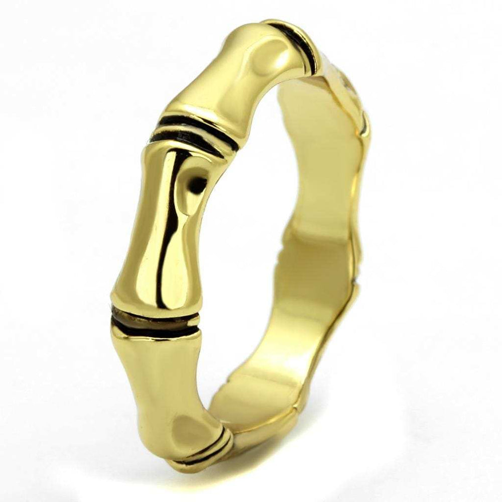 LO4099 - Gold Brass Ring with Epoxy in Jet - Alamode - Flyclothing LLC