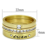 LO4114 - Gold Brass Ring with AAA Grade CZ in Clear - Alamode - Flyclothing LLC