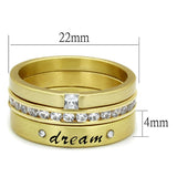 LO4114 - Gold Brass Ring with AAA Grade CZ  in Clear - Alamode