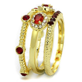LO4116 - Gold Brass Ring with Top Grade Crystal  in Siam - Alamode