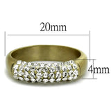 LO4126 - Antique Copper Brass Ring with Top Grade Crystal in Clear - Alamode - Flyclothing LLC