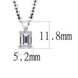 LO4127 - Rhodium Brass Chain Pendant with AAA Grade CZ  in Clear - Alamode