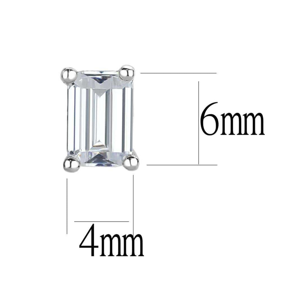 LO4128 - Rhodium Brass Earrings with AAA Grade CZ in Clear - Alamode - Flyclothing LLC