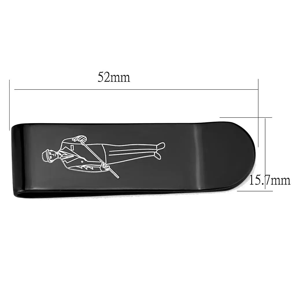 LO4137 - Ruthenium Brass Money clip with No Stone - Alamode - Flyclothing LLC