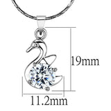 LO4149 - Rhodium Brass Chain Pendant with AAA Grade CZ  in Clear
