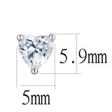 LO4170 - Rhodium Brass Earrings with AAA Grade CZ  in Clear - Alamode