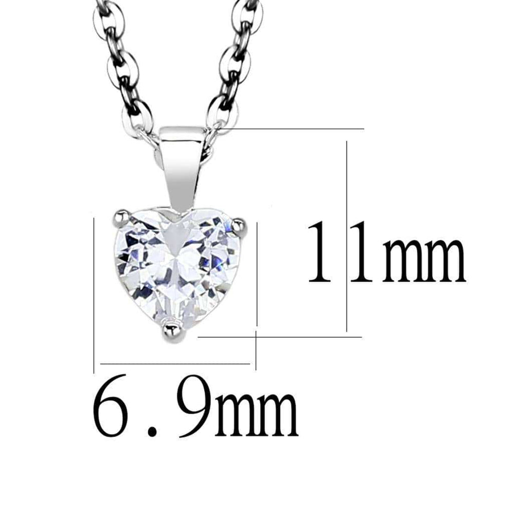 LO4171 - Rhodium Brass Chain Pendant with AAA Grade CZ in Clear - Alamode - Flyclothing LLC