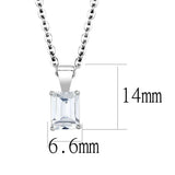 LO4172 - Rhodium Brass Chain Pendant with AAA Grade CZ in Clear - Alamode - Flyclothing LLC