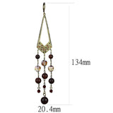 LO4186 - Antique Copper Brass Earrings with Assorted  in Multi Color - Alamode