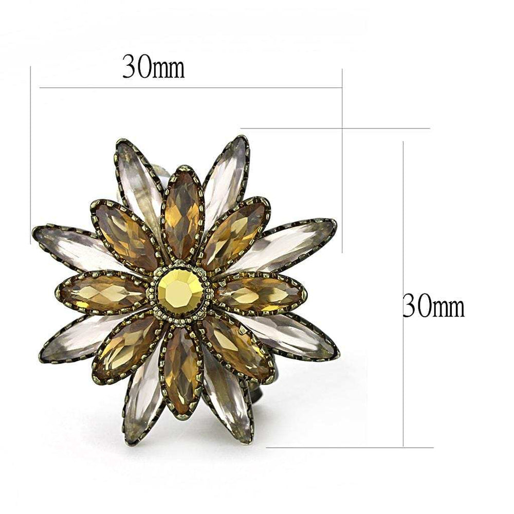 LO4200 - Antique Copper Brass Earrings with Synthetic Synthetic Glass in Multi Color - Alamode - Flyclothing LLC