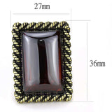 LO4203 - Antique Copper Brass Earrings with AAA Grade CZ in Garnet - Alamode - Flyclothing LLC