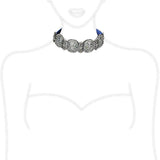 LO4206 - TIN Cobalt Black Brass Necklace with AAA Grade CZ  in Clear - Alamode