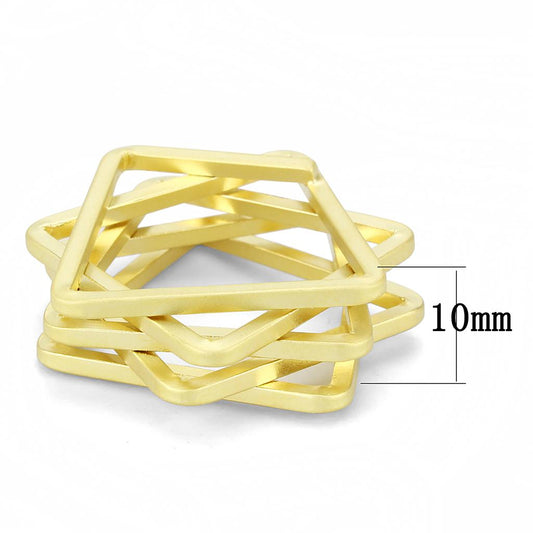 LO4236 - Matte Gold Brass Ring with No Stone