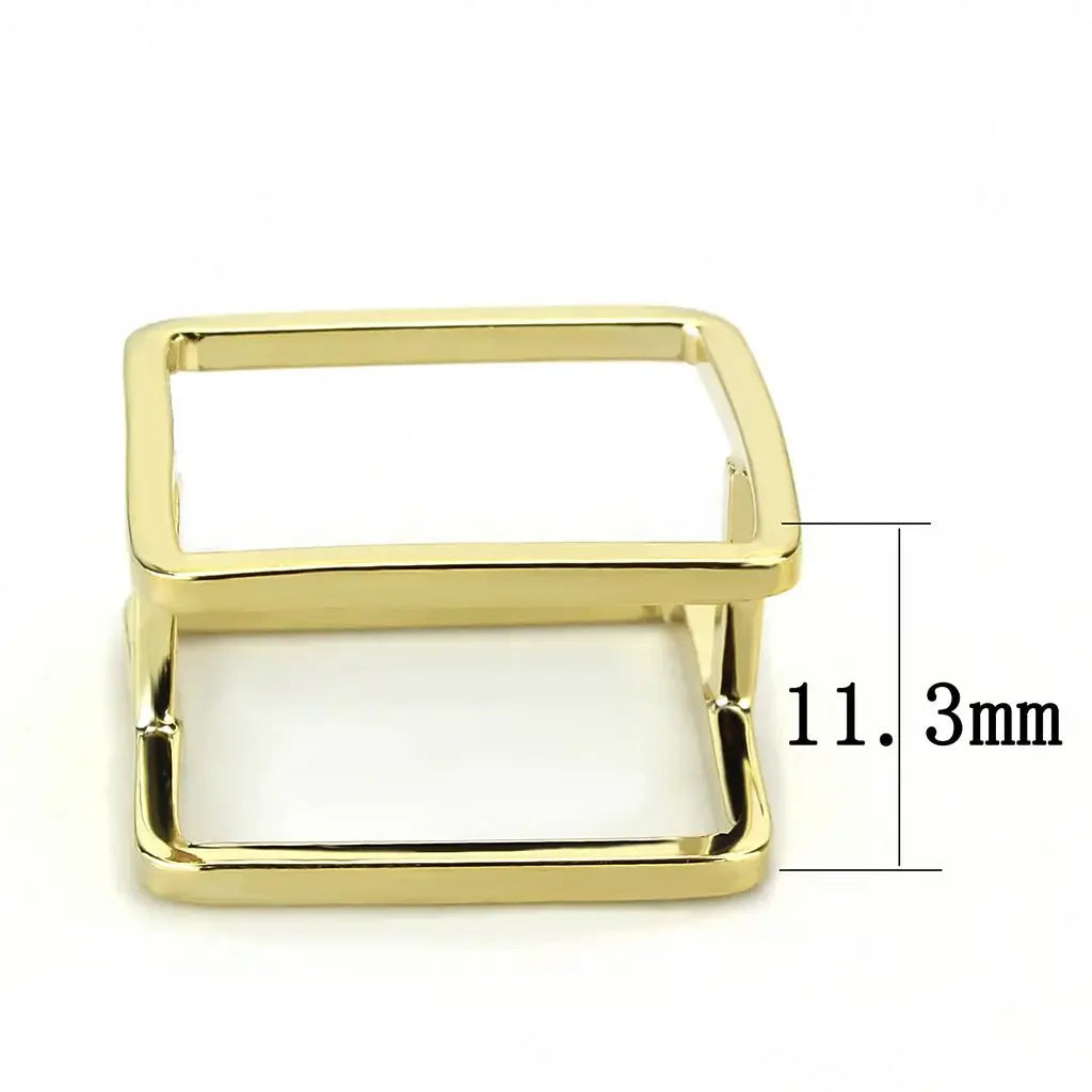LO4238 - Flash Gold Brass Ring with No Stone - Alamode - Flyclothing LLC