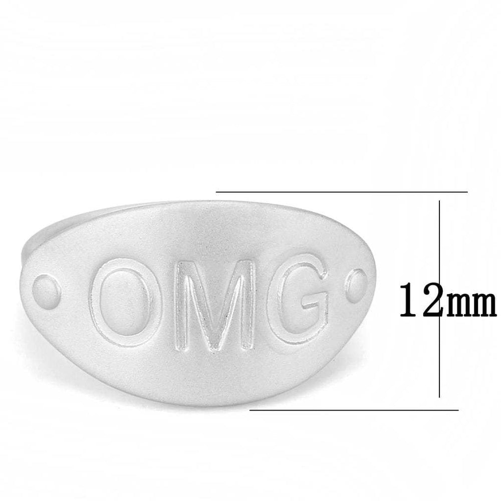 LO4244 - Matte Rhodium Brass Ring with No Stone - Alamode - Flyclothing LLC