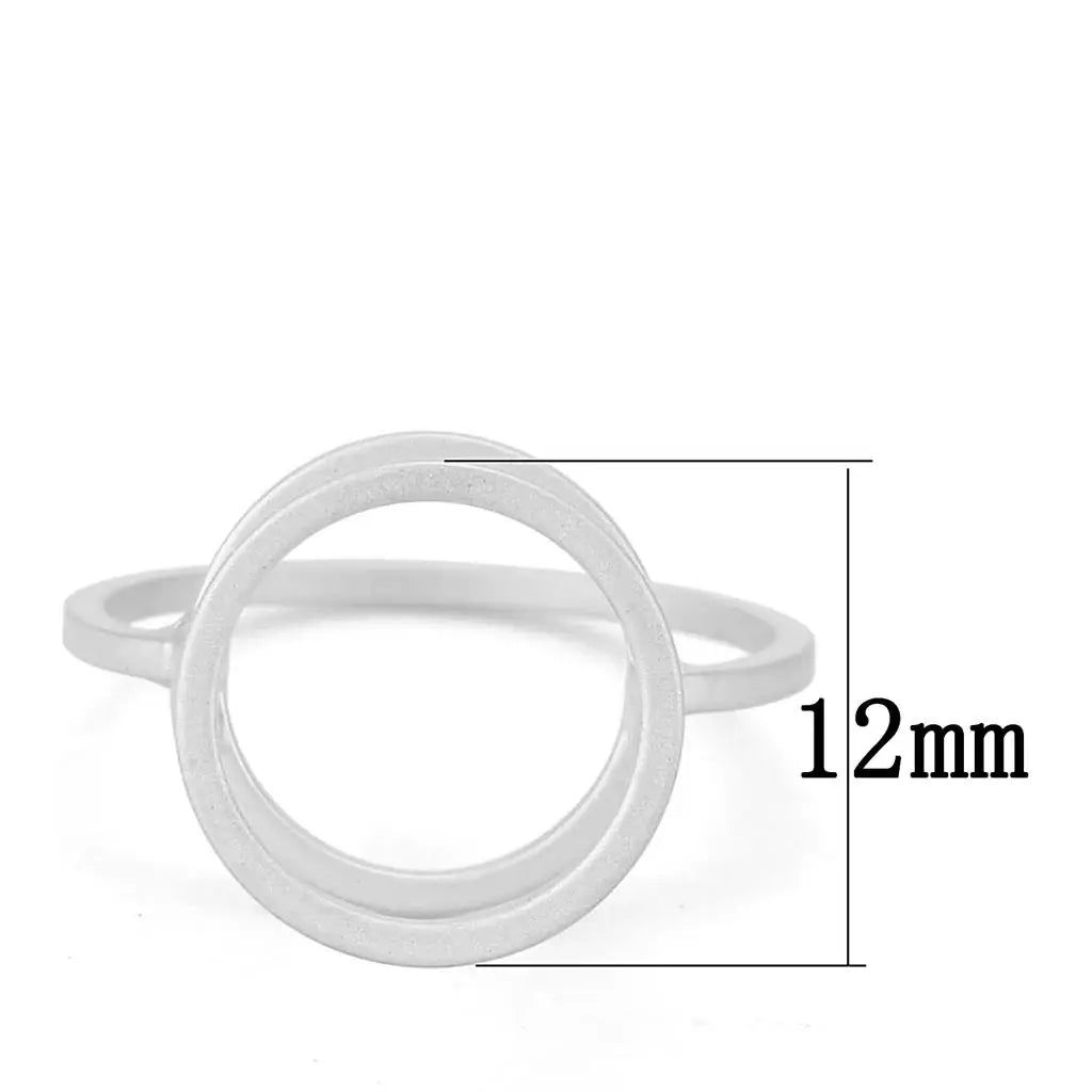 LO4250 - Matte Rhodium Brass Ring with No Stone - Alamode - Flyclothing LLC