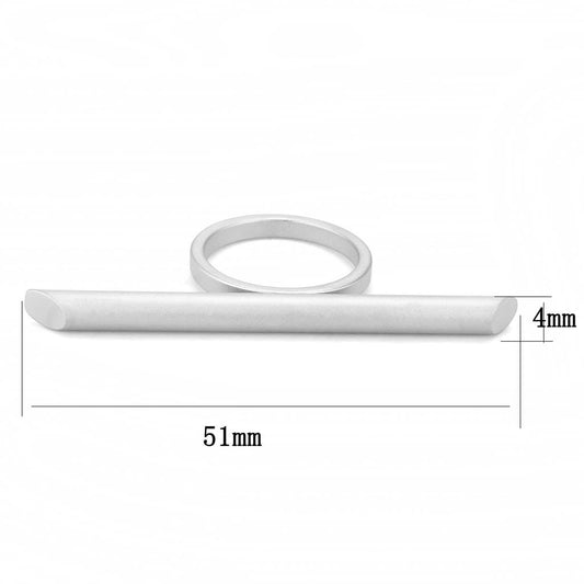 LO4260 - Matte Rhodium Brass Ring with No Stone