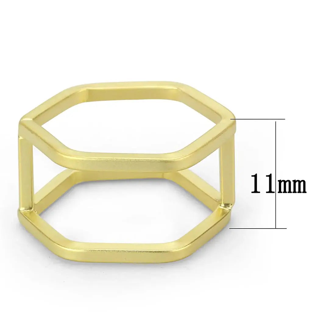 LO4264 - Matte Gold Brass Ring with No Stone - Alamode - Flyclothing LLC