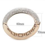LO4269 - Rose Gold+e-coating Brass Bangle with Top Grade Crystal  in Clear - Alamode