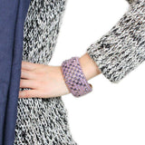 LO4271 - Gold Brass Bangle with Top Grade Crystal in Tanzanite - Alamode - Flyclothing LLC