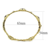 LO4273 - Gold Brass Bangle with Synthetic  in Light Amethyst - Alamode