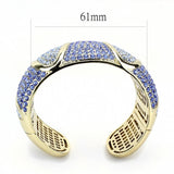 LO4276 - Gold Brass Bangle with Top Grade Crystal  in Multi Color - Alamode