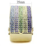 LO4277 - Gold Brass Bangle with Top Grade Crystal in Multi Color - Alamode - Flyclothing LLC