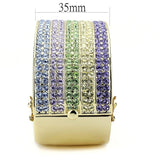 LO4277 - Gold Brass Bangle with Top Grade Crystal  in Multi Color - Alamode