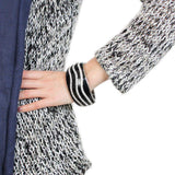LO4278 - Rhodium Brass Bangle with Top Grade Crystal in Clear - Alamode - Flyclothing LLC