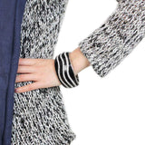 LO4278 - Rhodium Brass Bangle with Top Grade Crystal in Clear - Alamode - Flyclothing LLC