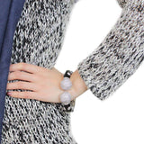 LO4282 - Rhodium Brass Bangle with Top Grade Crystal in Clear - Alamode - Flyclothing LLC