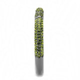 LO4284 - TIN Cobalt Black Brass Bangle with Top Grade Crystal in Olivine color - Alamode - Flyclothing LLC