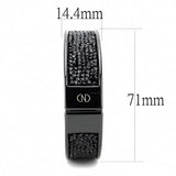 LO4286 - IP Black(Ion Plating) Brass Bangle with Top Grade Crystal in Jet - Alamode - Flyclothing LLC