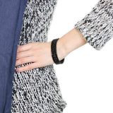 LO4286 - IP Black(Ion Plating) Brass Bangle with Top Grade Crystal in Jet - Alamode - Flyclothing LLC