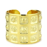 LO4297 - Matte Gold & Gold Brass Bangle with No Stone - Alamode - Flyclothing LLC