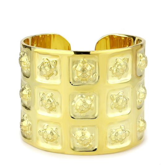 LO4297 - Matte Gold & Gold Brass Bangle with No Stone