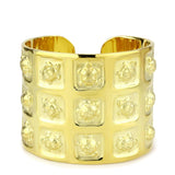 LO4297 - Matte Gold & Gold Brass Bangle with No Stone - Alamode