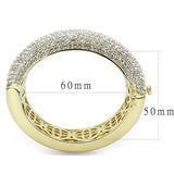 LO4301 - Flash Gold Brass Bangle with Top Grade Crystal in Clear - Alamode - Flyclothing LLC