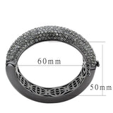 LO4304 - TIN Cobalt Black Brass Bangle with Top Grade Crystal in Black Diamond - Alamode - Flyclothing LLC