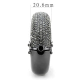 LO4304 - TIN Cobalt Black Brass Bangle with Top Grade Crystal in Black Diamond - Alamode - Flyclothing LLC
