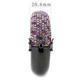 LO4306 - TIN Cobalt Black Brass Bangle with Top Grade Crystal  in Multi Color - Alamode