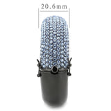 LO4307 - TIN Cobalt Black Brass Bangle with Top Grade Crystal  in Aquamarine - Alamode