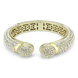 LO4311 - Flash Gold Brass Bangle with Top Grade Crystal  in Clear - Alamode