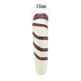 LO4322 - TIN Cobalt Black Brass Bangle with Top Grade Crystal  in Fuchsia - Alamode