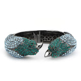 LO4332 - Ruthenium Brass Bangle with Top Grade Crystal  in Multi Color - Alamode