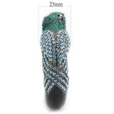 LO4332 - Ruthenium Brass Bangle with Top Grade Crystal  in Multi Color - Alamode