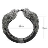 LO4333 - Ruthenium Brass Bangle with Top Grade Crystal in Multi Color - Alamode - Flyclothing LLC